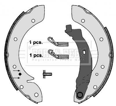 BORG & BECK Piduriklotside komplekt BBS6285